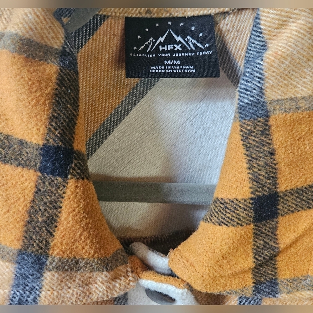 HFX Classic Mustard Plaid Button-Up Jacket - Picture 5 of 6